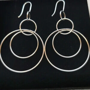 Large  sterling dangle earrings